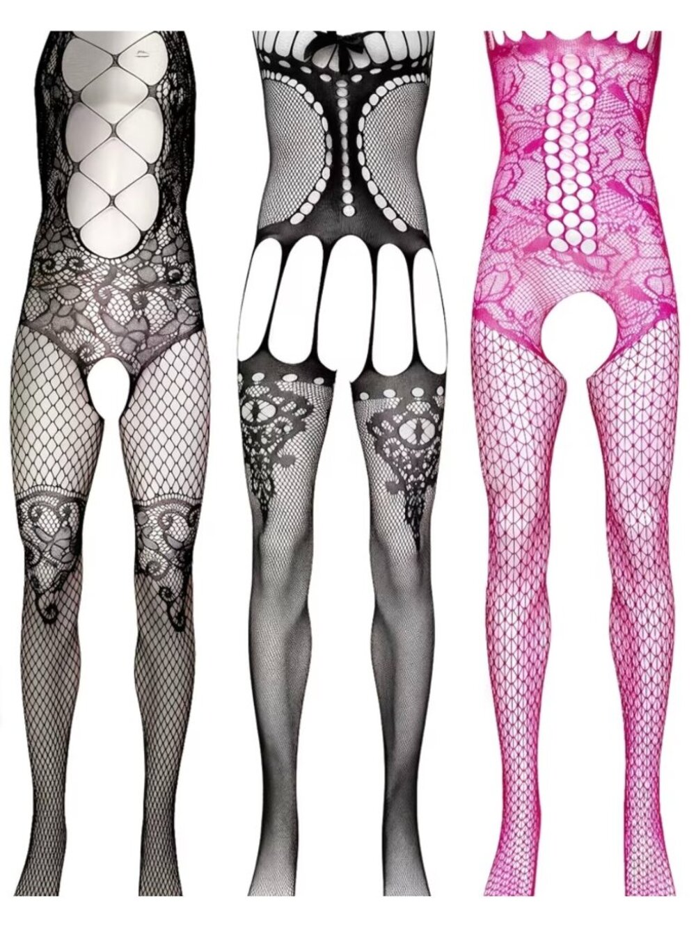 Set of 3 Sissy Mens Bodystockings*2 Black*1 Pink**Femboy*Cosplay*Halloween*NIP